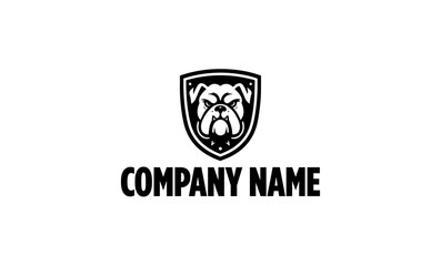 bull dog mascot logo icon in black and white or bull dog detailed silhouette