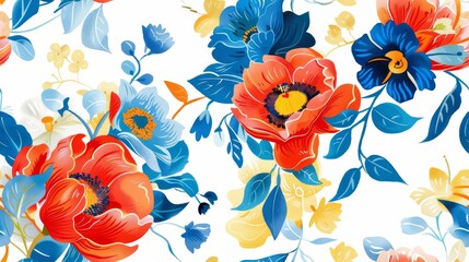 Vintage Florals seamless pattern