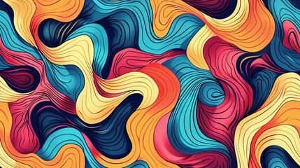 Fototapeta premium delightful world of basic shapes and playful pink lines, as this seamless pattern adds a touch of whimsy to any design project.