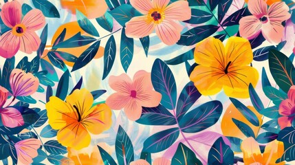 Fototapeta na wymiar Vintage Florals seamless pattern