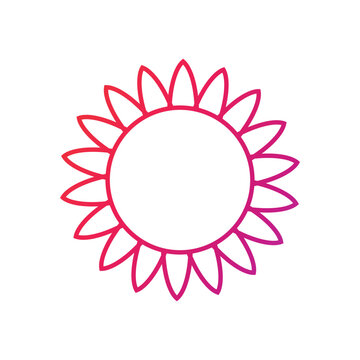 Sunflower Gradient Icon Vector Illustration