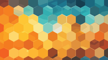 Digital hexagon abstract background .. 2d flat cartoon