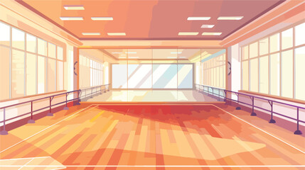 Vector cartoon illustration of empty dancehall 