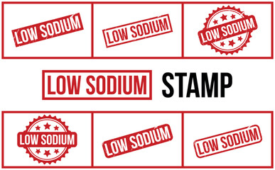 Low Sodium Rubber Stamp Set Vector