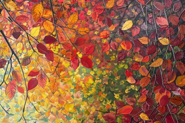 Autumn Leaves Tapestry in Rich Fall Palette