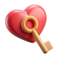 a heart with a key and a heart shape.