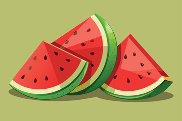 a-four-watermelon-slice-illustration.eps
