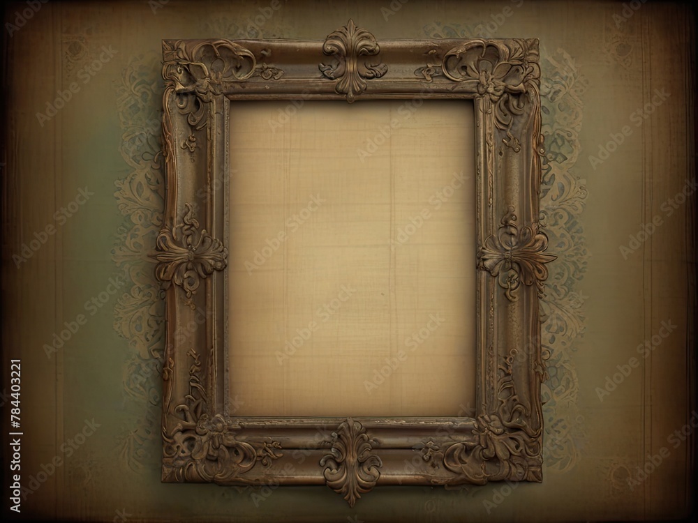 Wall mural vintage shabby image of an ornate frame