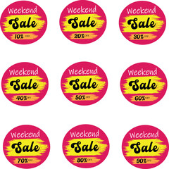 weekend sale all types of sale banner 10% to 90% off 