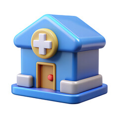 Hospital on transparent background