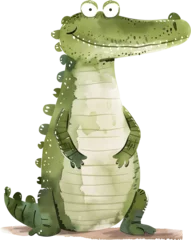 Poster crocodile cute baby watercolor style element design © Pure Stock