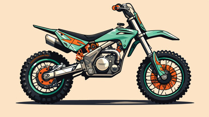 Freestyle sport bike 2d flat cartoon vactor illustration