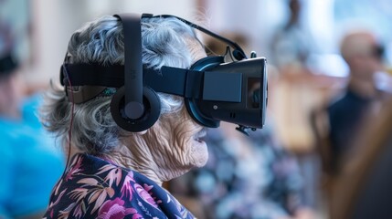 Virtual reality setup where aging is reversed, offering a world of perpetual youth and health, --ar 16:9 - obrazy, fototapety, plakaty