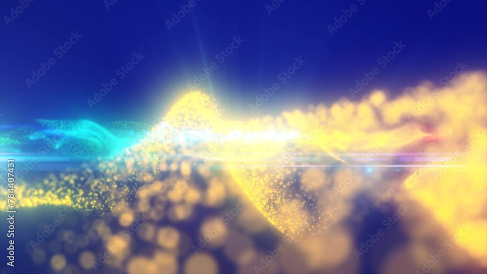 Poster rainbow energy glowing magic waves high tech digital iridescent with light rays lines and bokeh ener