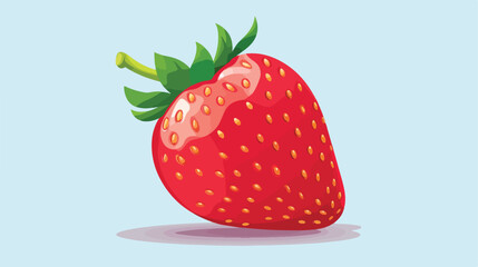 Fresh red strawberry .. 2d flat cartoon vactor illustration