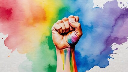 Rainbow Pride Fist, Pride month concept