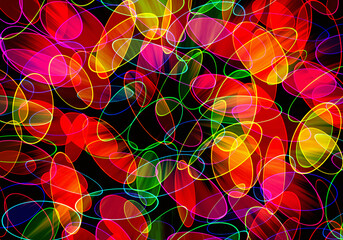 abstract background. Bright colored neon lines. The illustration was made using Photoshop plugins, not AI - 784408055