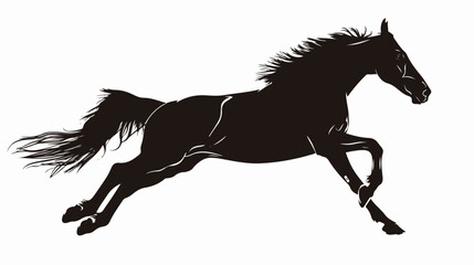 Obraz na płótnie Canvas Vector illustration jump of horses silhouette on white