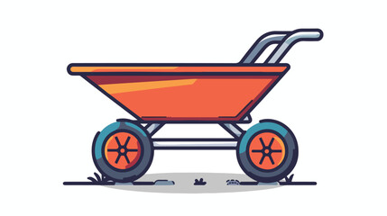 Fototapeta na wymiar Full wheelbarrow icon. Outline full wheelbarrow vector