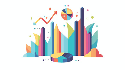 Vector illustration of business and finance icon graph