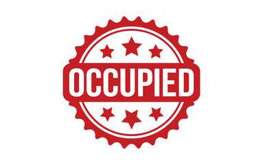 Occupied Stamp. Red Occupied Rubber grunge Stamp
