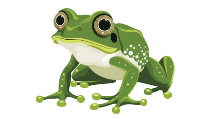 Vector illustration of cute frog cartoon isolated on