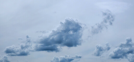 Blue sky background. Natural background. Panorama sky with tiny clouds