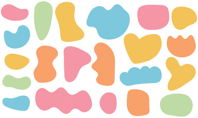 Hand drawn multicolored retro textbox for social media. Trendy graphic template of curved frame. groovy style . Vector illustration