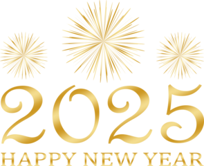 happy new year 2025 - golden design, golden fireworks