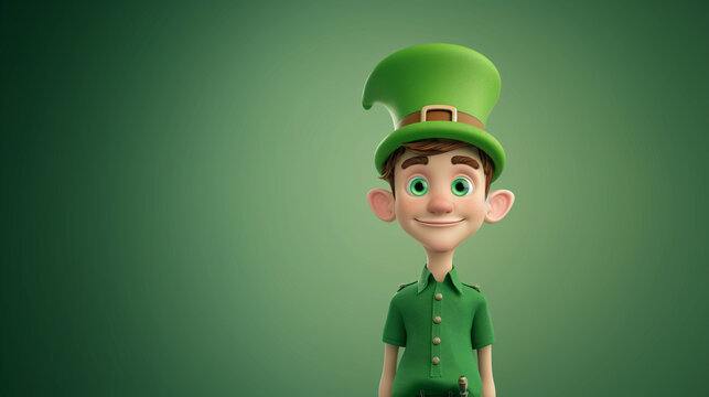 Attractive man in Saint Patrick's Day clothing and cap.