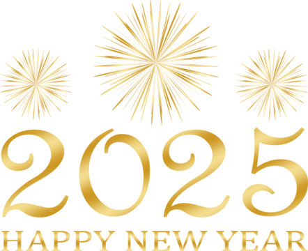 happy new year 2025 - golden design, golden fireworks