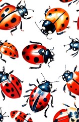 Background with ladybugs. Background with insects for printing on packaging, children's books, printing house.