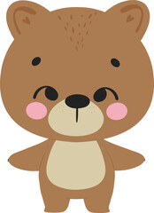 Adorable Cartoon Bear & Kid Playing - Perfect for Children's Designs