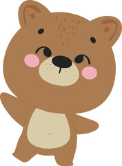 Adorable Cartoon Bear & Kid Playing - Perfect for Children's Designs
