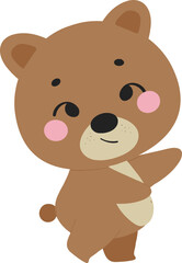 Adorable Cartoon Bear & Kid Playing - Perfect for Children's Designs