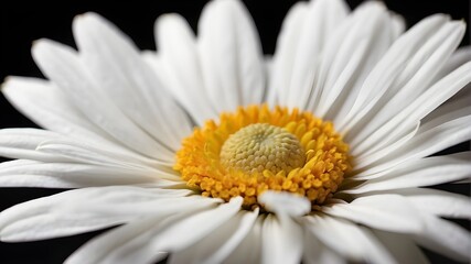 Fototapeta premium A close-up of a daisy its petals perfectly formed and pure white