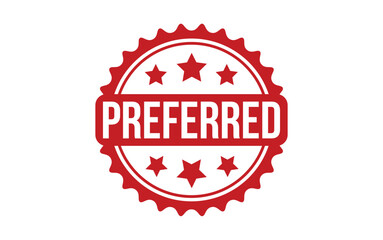 Preferred Stamp. Red Preferred Rubber grunge Stamp