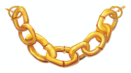 Golden chain necklace icon. Cartoon illustration of
