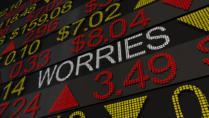Worries Stock Market Fears Anxiety Lower Share Prices Money Loss Fall Crash 3d Illustration
