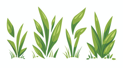 Grass leaves vector icon. Cartoon illustration of g