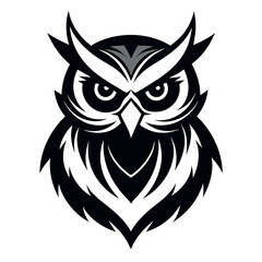 Owl silhouette logo style illustration