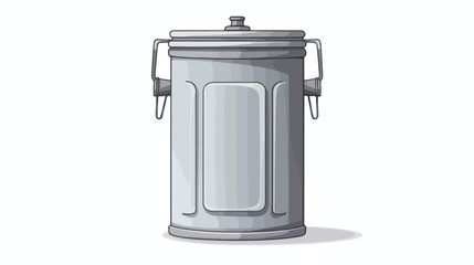 Gray canister on white background 2d flat cartoon v