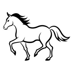 horse vector illustration. line art kid's coloring page deign