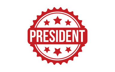 President Stamp. Red President Rubber grunge Stamp