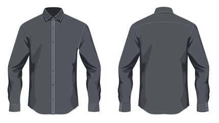 Gray long sleeve formal shirt mockup front and background