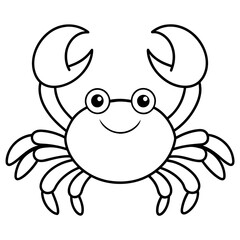 crab cartoon line art. drawing coloring book pages for children and adults