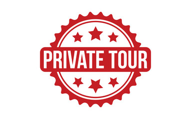 Private Tour Stamp. Red Private Tour Rubber grunge Stamp