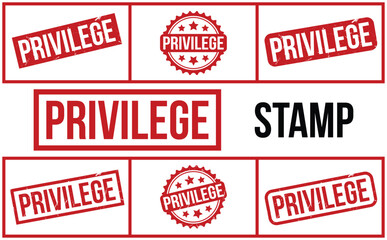 Privilege Stamp. Red Privilege Rubber grunge Stamp set - obrazy, fototapety, plakaty