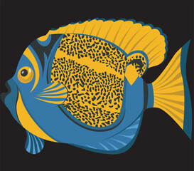 Colorful sea water fish vecctor 