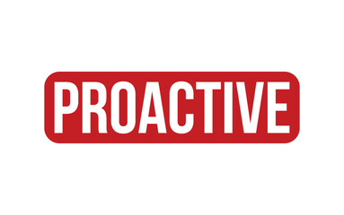 Proactive Stamp. Red Proactive Rubber grunge Stamp